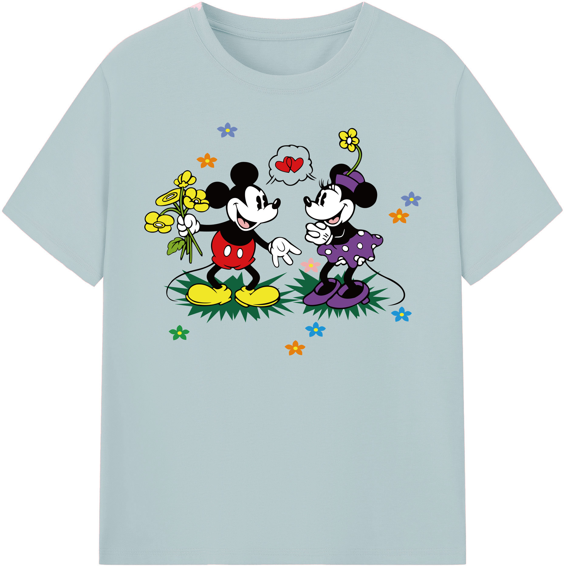 （画像用） ミッキーマウス Mickey Mouse 綿100％半袖Tシャツ（フロントプリント）